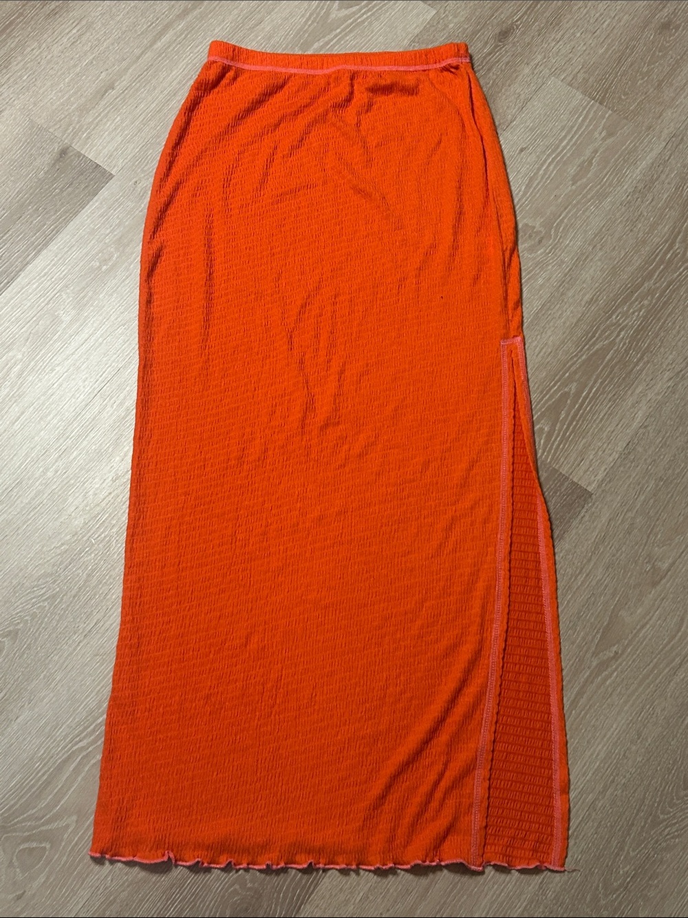 Promise The Label Side-Split Smocked High Waisted Maxi Skirt Sz Medium